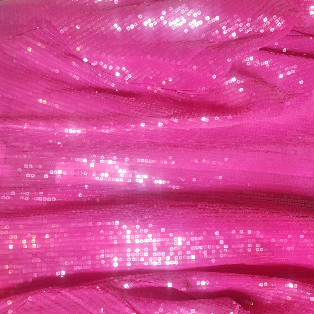 Steve Madden Pink Sequin Long Sleeve Top Button Down Shirt - Picture 5 of 5